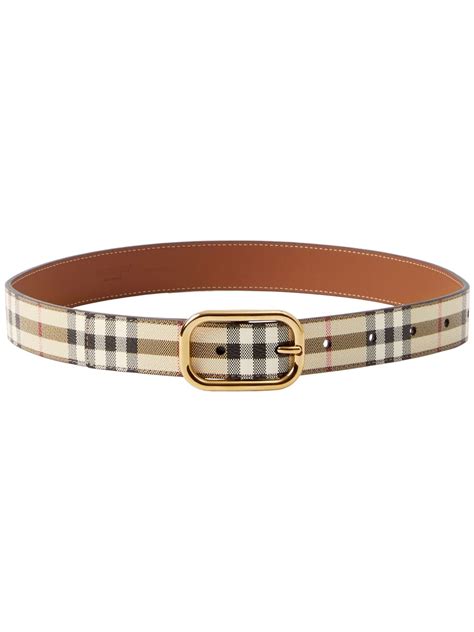 burberry vintage check leather belt